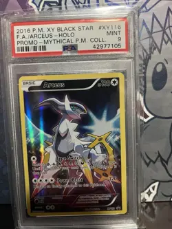 2016 POKEMON XY BLACK STAR PROMO #XY116 FULL ART/ARCEUS PSA 9 - Image 1