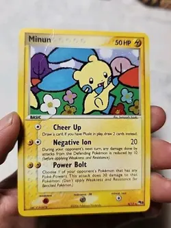 Pokemon TCG Pop Series 3 Minun Holo 2006 4/17 Damaged - Image 1