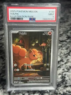 Pokemon Vulpix 138/132 Me01 Mega Evolution Illustration Rare Holo 2025 PSA 9 - Image 1