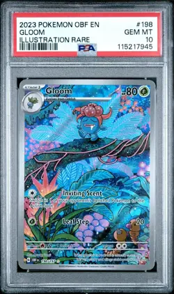 Pokemon Gloom 198/197 - PSA 10 GEM MINT - SV03 Obsidian Flames Illustration Rare - Image 1