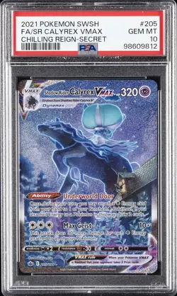 POKEMON SWORD & SHIELD CHILLING REIGN FULL ART/SHADOW RIDER CALYREX VMAX PSA 10 - Image 1