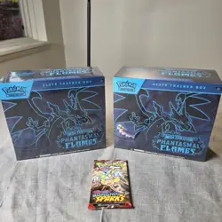 Pokemon Mega Evolution Phantasmal Flames ETB Lot 2 + Surging Sparks Booster - Image 1
