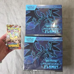 Pokemon Mega Evolution Phantasmal Flames ETB Lot 2 + Surging Sparks Booster - Image 2