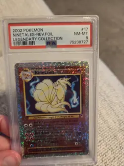 Pokemon 2002 Legendary Collection Ninetales #17 Reverse Holo PSA 8 - Image 2