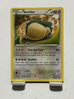 Pokemon Snorlax 77/124 XY - Fates Collide Non-Holo Pokemon Card - NM - Image 1