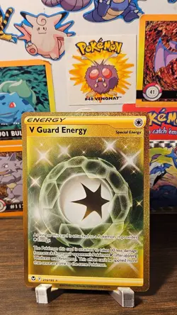 V Guard Energy 215/195 Gold Secret Rare Silver Tempest Pokemon Card NM - Image 1