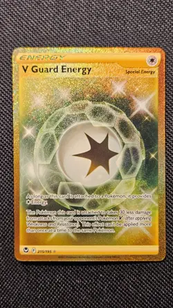 V Guard Energy 215/195 Gold Secret Rare Silver Tempest Pokemon Card NM - Image 2