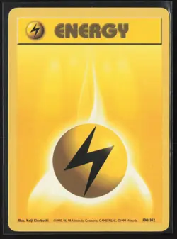 Lightning Energy Common Base Set 100/102 LP Pokemon Card - Image 1