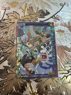 Japanese Digimon Adventure Holo Puzzle Card P5 T.K. Angemon Patamon Vintage 1999 - Image 1