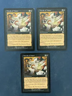 MTG 3X ONSLAUGHT WORDS OF WASTES MAGIC THE GATHERING BLACK ENCHANTMENT RARE - Image 1