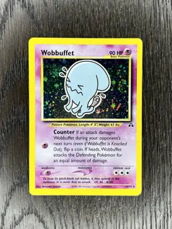 Wobbuffet Pokemon WOTC 2001 Neo Discovery 16/75 Holo Swirl LP+ - Image 1