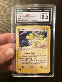 Jolteon CGC 8.5 Pokemon 2003 EX Sandstorm 6/100 e-Reader Holo Swirl Low POP 27 - Image 3