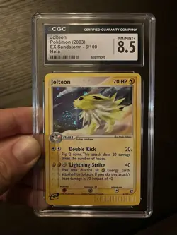 Jolteon CGC 8.5 Pokemon 2003 EX Sandstorm 6/100 e-Reader Holo Swirl Low POP 27 - Image 4