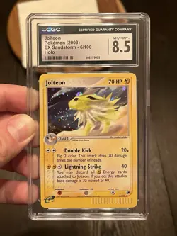 Jolteon CGC 8.5 Pokemon 2003 EX Sandstorm 6/100 e-Reader Holo Swirl Low POP 27 - Image 5