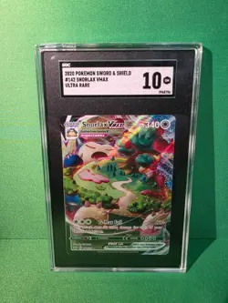 POKEMON 2020 SWORD & SHIELD SNORLAX VMAX 142/202 ULTRA RARE SGC 10 - Image 1