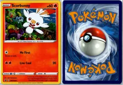 Pokemon Card - Scorbunny SWSH071 Sword & Shield Promo Cosmo Holo Near Mint - Image 3