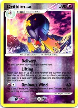 Drifblim 16/100 Rare Stormfront Pokemon Reverse Holo Moderately Played - Image 1