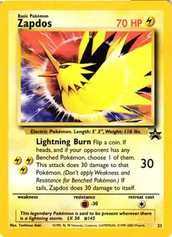 Pokemon TCG Zapdos Black Star Promos 23 Regular Promo LP - Image 1