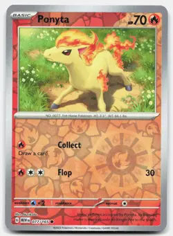 Ponyta Common 151 Reverse Holo 077/165 NM/M Pokemon - Image 1