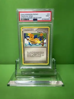 2004 POKEMON WORLD CHAMPIONSHIPS PROMO 26 TROPICAL WIND NO STAMP PSA 9 - Image 1