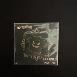 GENGAR 24k Gold Plated Sticker Korean Striking Popping Candy Pokemon NM - Image 1