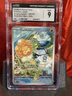 Castform Sunny Form 195/191 Surgung Sparks Illustration Rare Pokemon CGC Mint 9 - Image 1