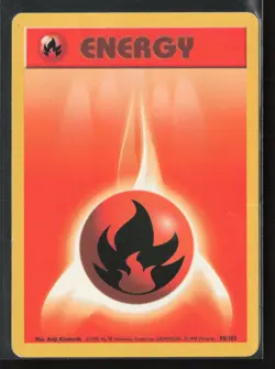 Fire Energy 98/102 Common Base Set Unlimited Pokemon Lightly Played - Image 1