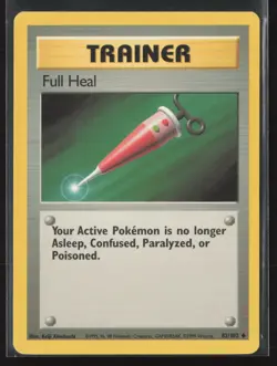 Full Heal 82/102 Uncommon Base Set Unlimited Pokemon Lightly Played - Image 1
