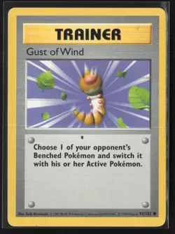 Gust of Wind 93/102 Common Base Set Unlimited Pokemon Moderately Played - Image 1