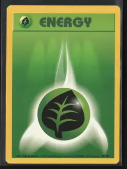 Grass Energy 99/102 Common Base Set Unlimited Pokemon Lightly Played - Image 1