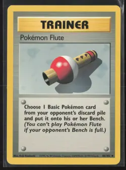 Pokemon Flute 86/102 Uncommon Base Set Unlimited Pokemon Lightly Played - Image 1