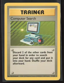 Computer Search 71/102 Rare Base Set Unlimited Pokemon Lightly Played - Image 1