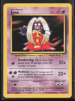 Jynx 31/102 Uncommon Base Set Unlimited Pokemon Lightly Played - Image 1