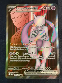 Team Rocket's Mewtwo ex 213/182 Ultra Rare Destined Rivals Pokemon NM/M - Image 1