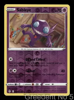 Sableye 067/203 Common Evolving Skies Pokemon Reverse Holo Lightly Played - Image 1