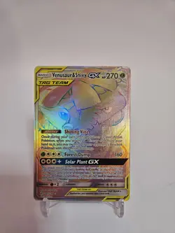Pokemon TCG Venusaur And Snivy GX Full Art Rainbow (249/236) Cosmic Eclipse LP - Image 1