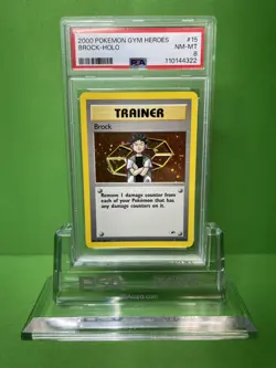 2000 POKEMON GYM HEROES 15 BROCK-HOLO PSA 8 - Image 1