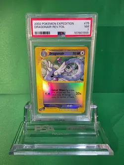 2002 POKEMON EXPEDITION DRAGONAIR REVERSE FOIL 75/165 PSA 7 - Image 1