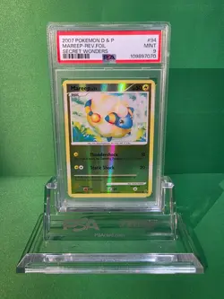 POKEMON 2007 SECRET WONDERS MAREEP REVERSE FOIL PSA 9 - Image 1