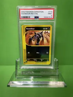 2002 POKEMON EXPEDITION 113 HOUNDOUR-REVERSE FOIL PSA 9 - Image 1