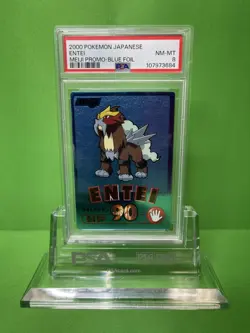 2000 POKEMON JAPANESE MEIJI PROMO ENTEI BLUE FOIL PSA 8 - Image 1