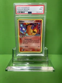 2005 POKEMON EX UNSEEN FORCES 45 QUILAVA-REVERSE FOIL PSA 9 - Image 1