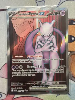 Pokemon TCG Team Rocket's Mewtwo EX 213/182 FULL ART Destined Rivals English NM+ - Image 2