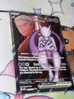 Pokemon TCG Team Rocket's Mewtwo EX 213/182 FULL ART Destined Rivals English NM+ - Image 3