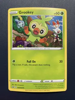 1x Grookey SWSH070 Holo Promo Sword & Shield Promo Pokemon Cosmo HOLO LP - Image 1