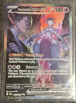 Pokemon Team Rocket's Mewtwo ex 231/182 Destined Rivals 280 HP Holo Full Art - Image 1