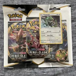 Pokemon SWSH Rebel Clash Rayquaza 3-Pack Booster Blister Set - Factory Sealed - Image 1