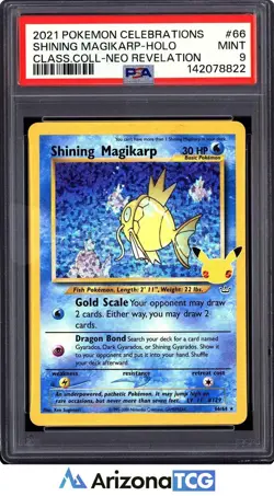 Pokemon 2021 Shining Magikarp 66/64 Holo Classic Collection Celebrations PSA 9 - Image 1