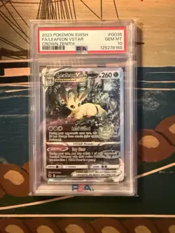 2023 POKEMON SWORD & SHIELD CROWN ZENITH #GG35 FULL ART/LEAFEON VSTAR PSA 10 - Image 1