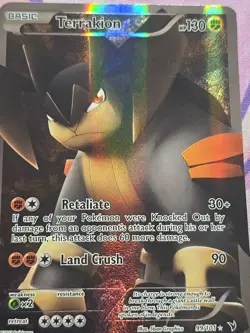 Pokemon Terrakion 99/101 Noble Victories Full Art Ultra Rare Holo MP - Image 2